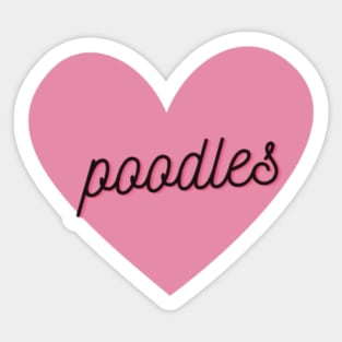 Poodle Lover Pink Heart Sticker